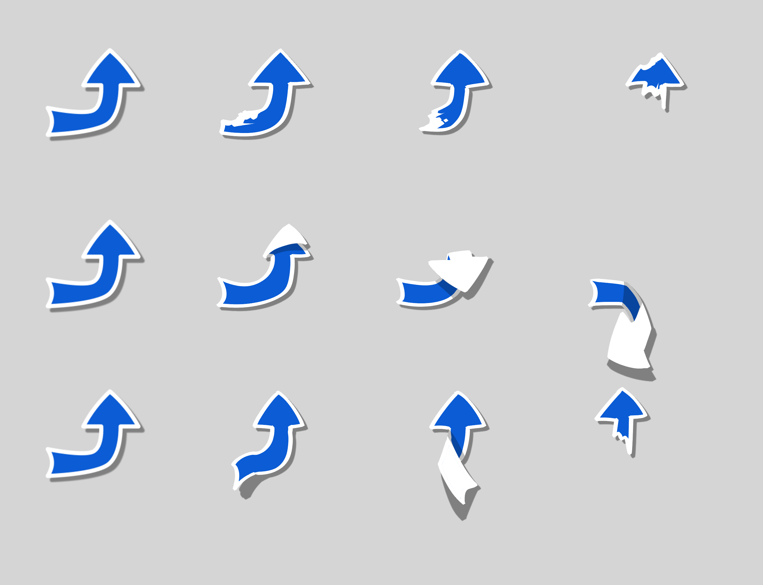 Progression of a status effect. The sticker peels as it expires!