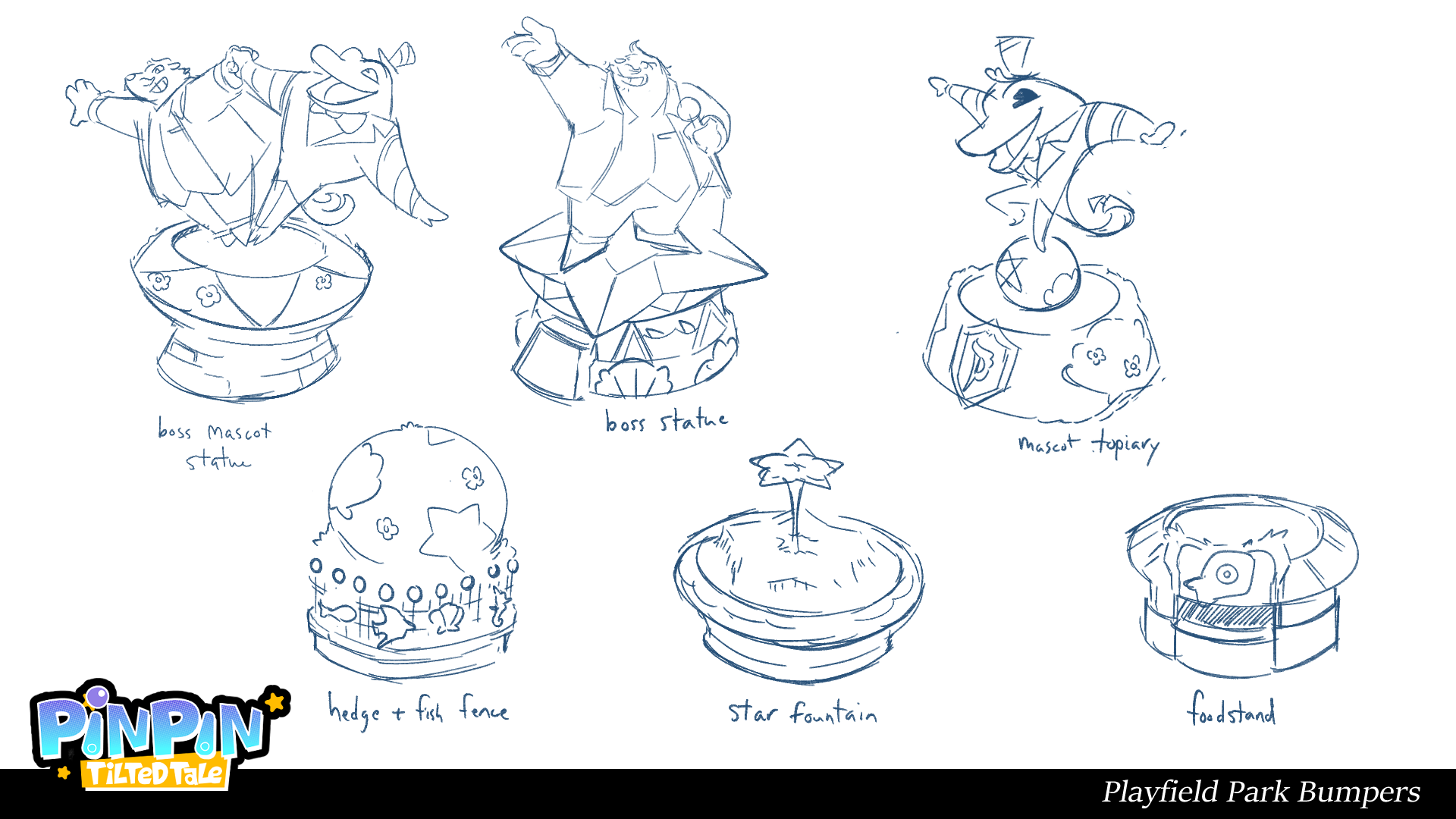 Concept sketches for various bumpers